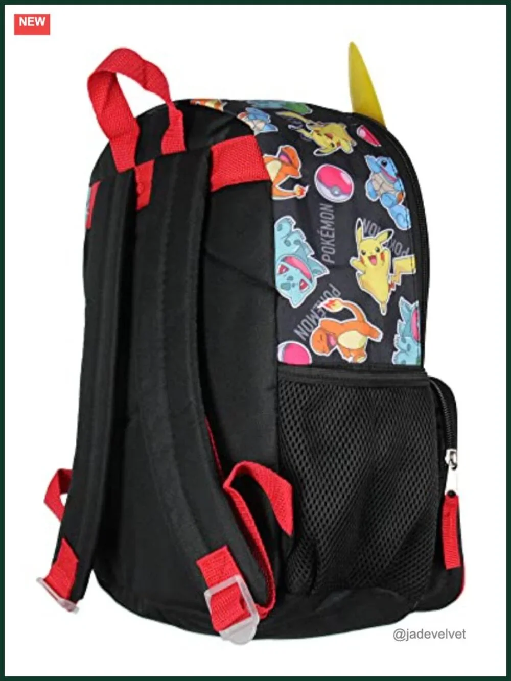 Pokemon 3D Pikachu Kids Backpack with Water Bottle Pockets Laptop School Bag -
